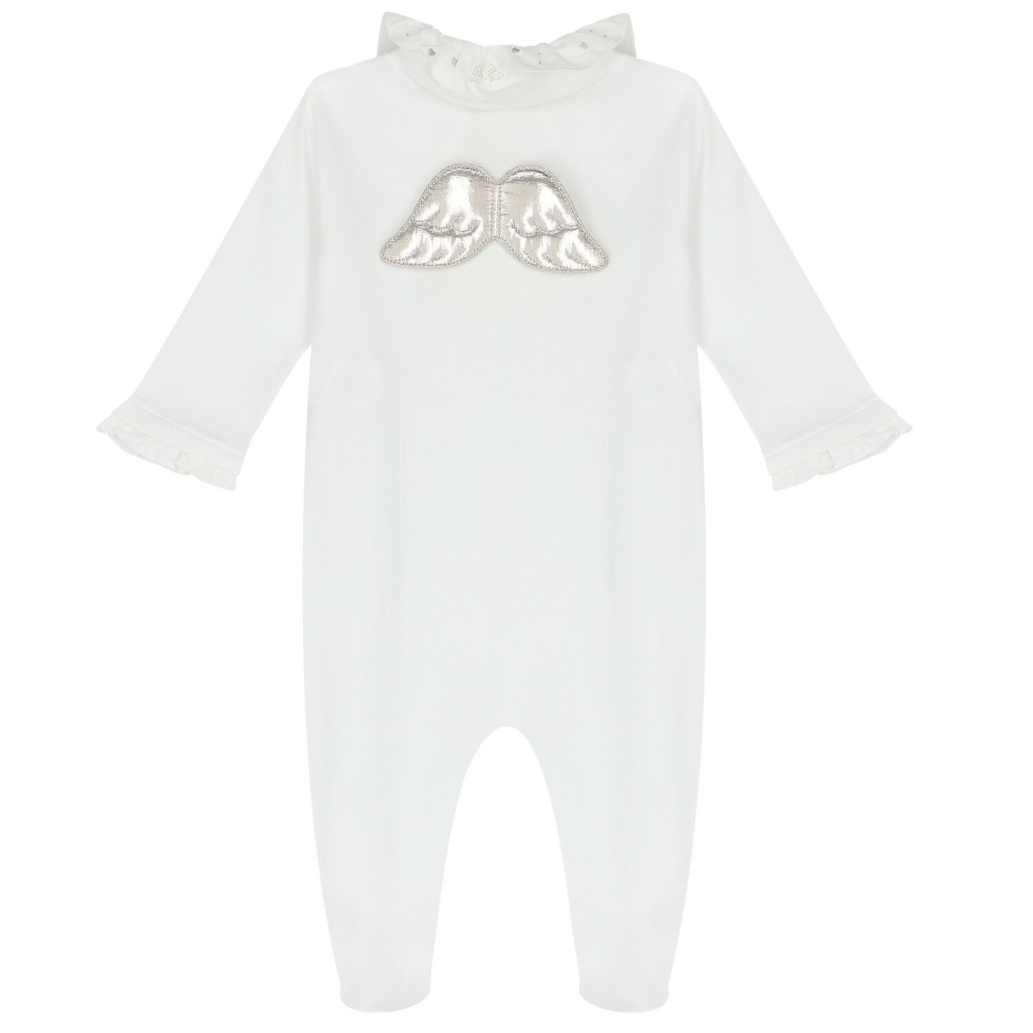 White & Silver Angel Wings Babygrow, 1, hi-res image number null